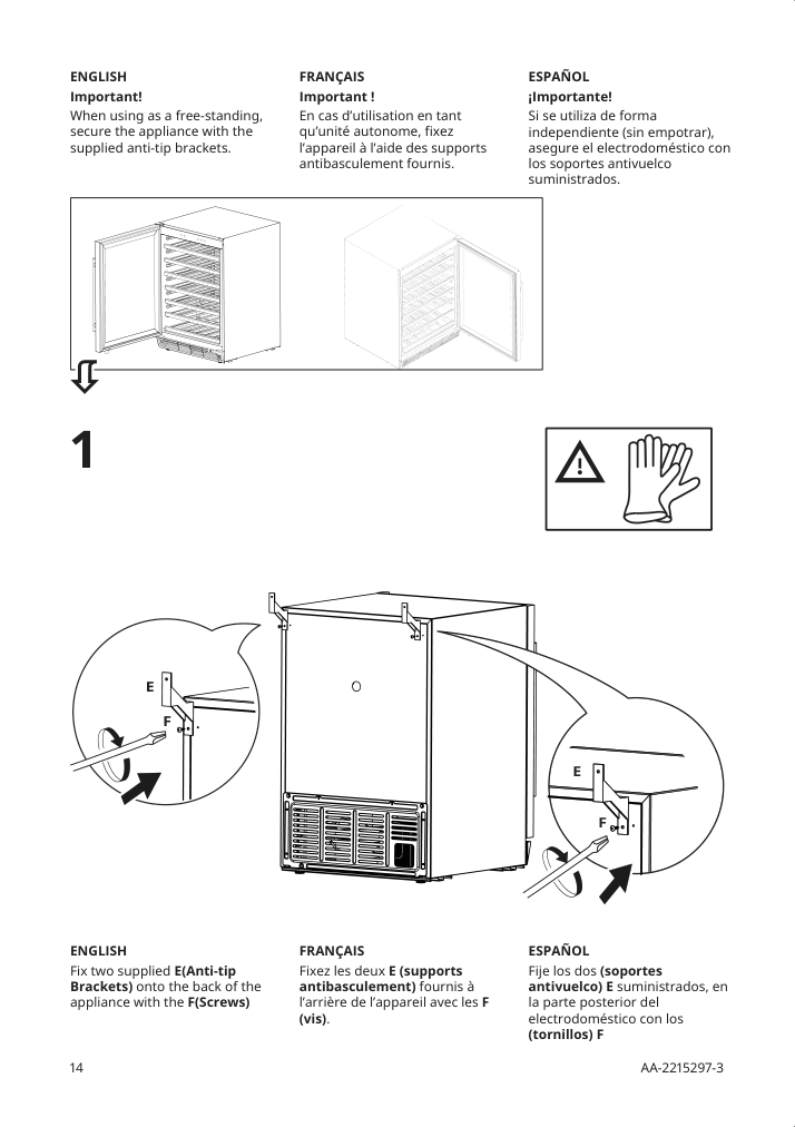 Assembly instructions for IKEA Numrerad 52 bottle wine cooler stainless steel | Page 14 - IKEA NUMRERAD 52-bottle wine cooler 404.621.50