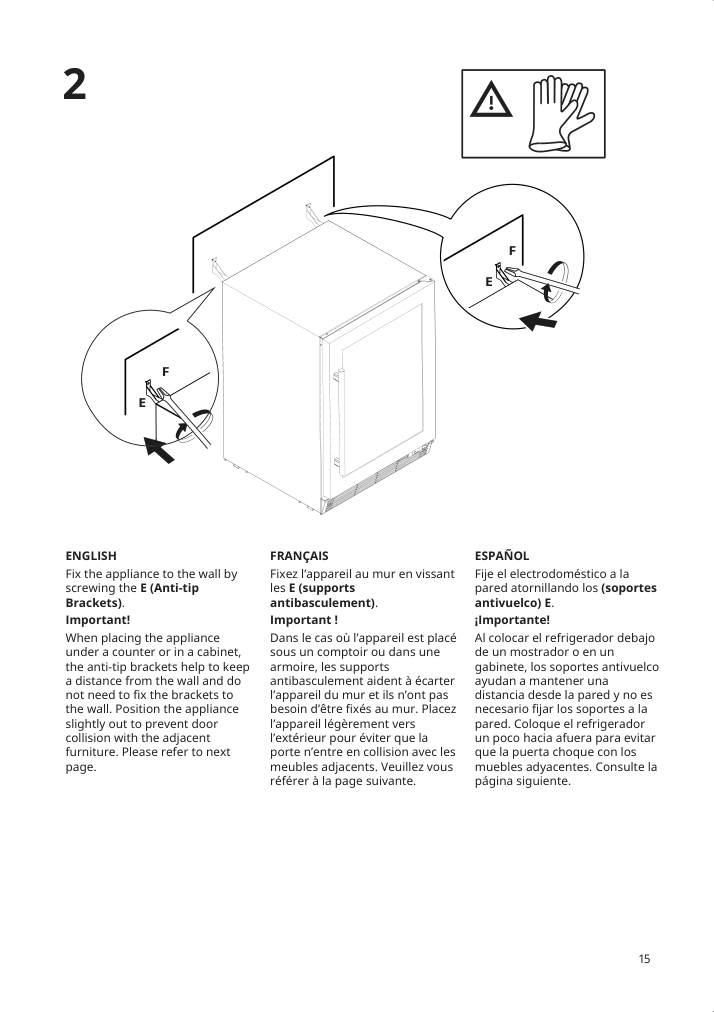 Assembly instructions for IKEA Numrerad 52 bottle wine cooler stainless steel | Page 15 - IKEA NUMRERAD 52-bottle wine cooler 404.621.50