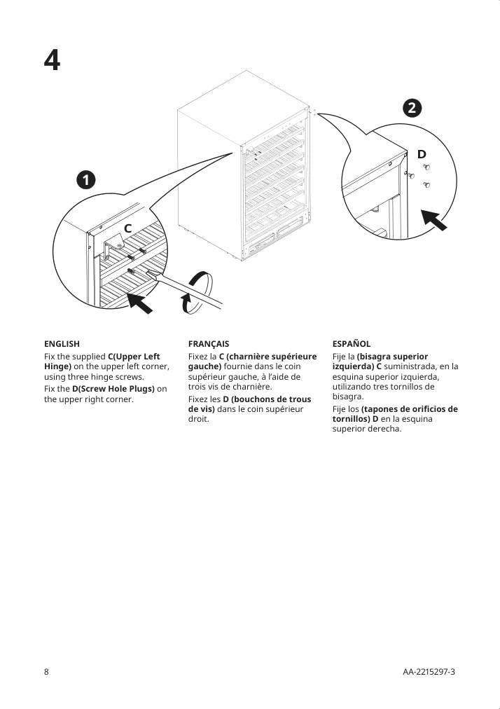 Assembly instructions for IKEA Numrerad 52 bottle wine cooler stainless steel | Page 8 - IKEA NUMRERAD 52-bottle wine cooler 404.621.50