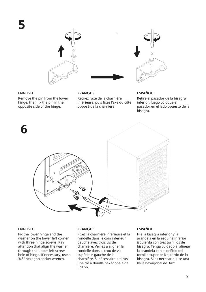 Assembly instructions for IKEA Numrerad 52 bottle wine cooler stainless steel | Page 9 - IKEA NUMRERAD 52-bottle wine cooler 404.621.50