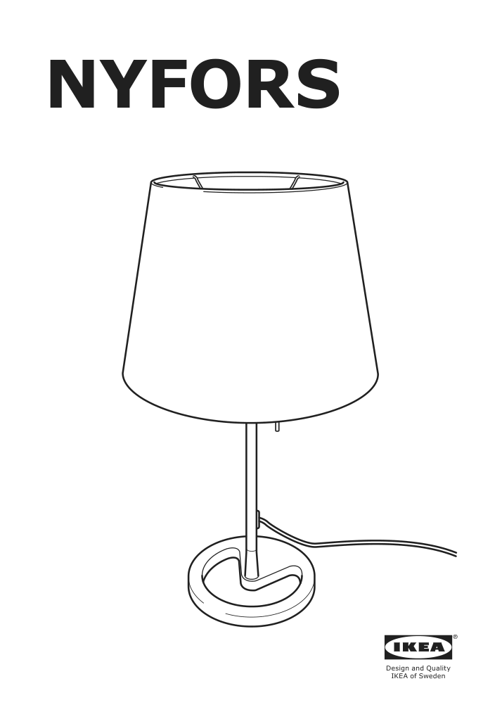 Assembly instructions for IKEA Nyfors table lamp nickel plated white | Page 1 - IKEA NYFORS table lamp 003.031.15