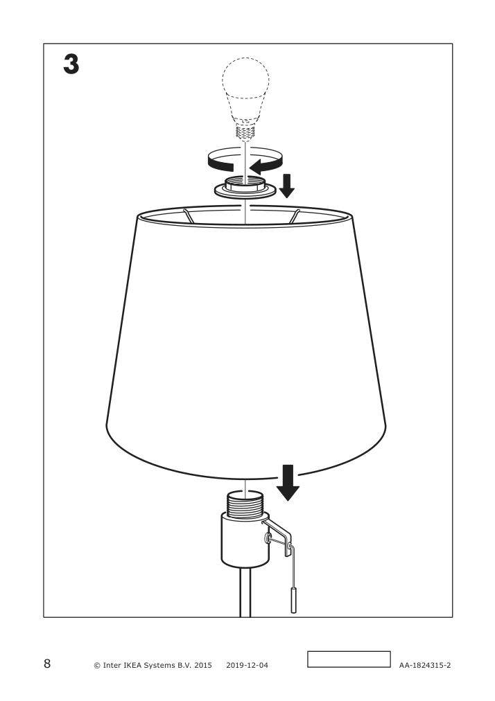 Assembly instructions for IKEA Nyfors table lamp nickel plated white | Page 8 - IKEA NYFORS table lamp 003.031.15