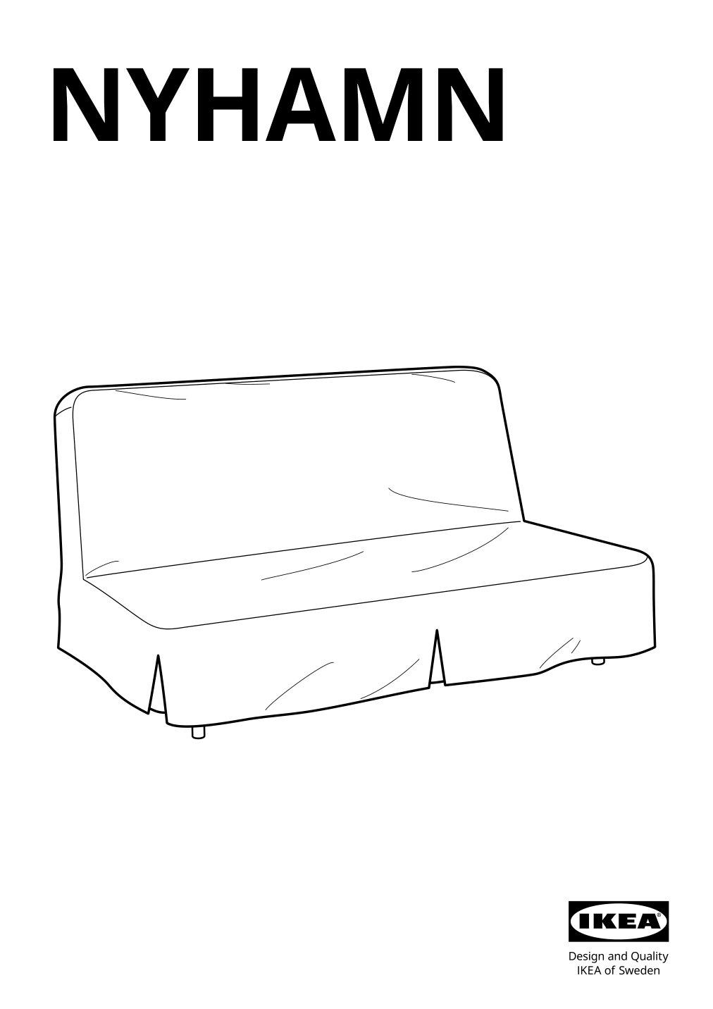 Assembly instructions for IKEA Nyhamn cover for sleeper sofa naggen dark gray | Page 1 - IKEA NYHAMN sleeper sofa 795.169.82