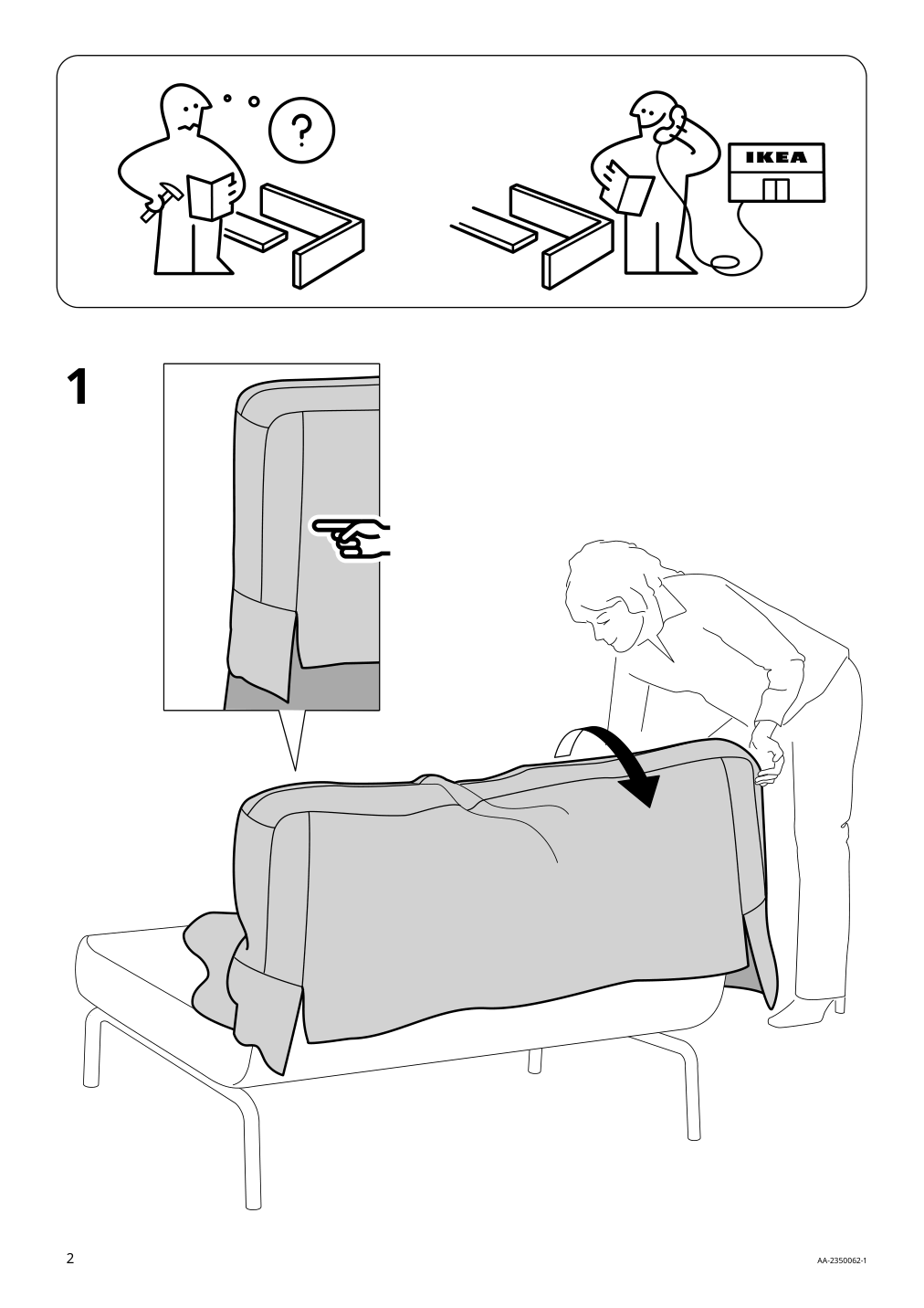 Assembly instructions for IKEA Nyhamn cover for sleeper sofa naggen dark gray | Page 2 - IKEA NYHAMN sleeper sofa 795.169.82