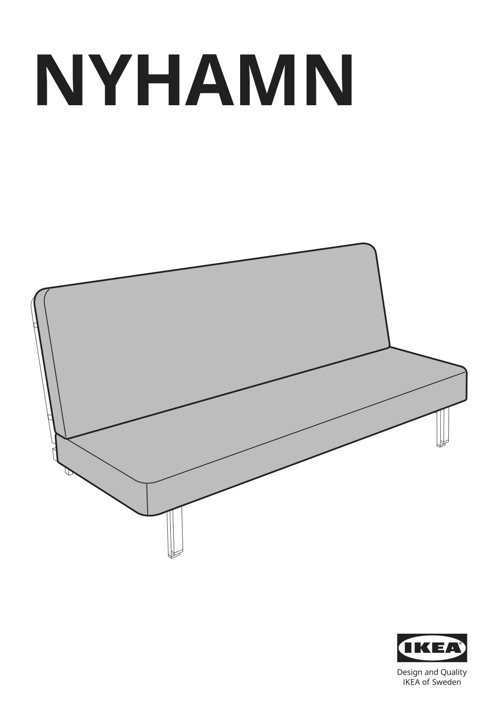 Assembly instructions for IKEA Nyhamn cover for sleeper sofa skartofta black light gray | Page 1 - IKEA NYHAMN cover for sleeper sofa 205.466.22