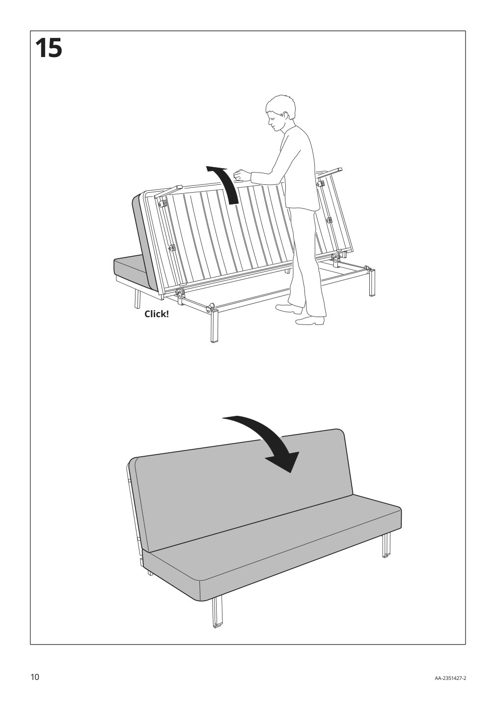 Assembly instructions for IKEA Nyhamn cover for sleeper sofa skartofta black light gray | Page 10 - IKEA NYHAMN cover for sleeper sofa 205.466.22