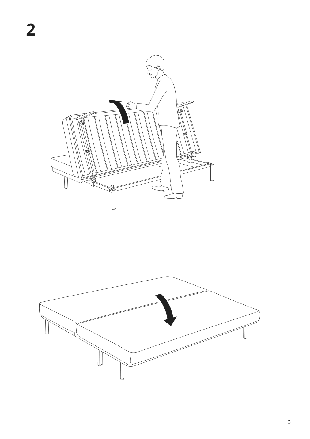 Assembly instructions for IKEA Nyhamn cover for sleeper sofa skartofta black light gray | Page 3 - IKEA NYHAMN cover for sleeper sofa 205.466.22