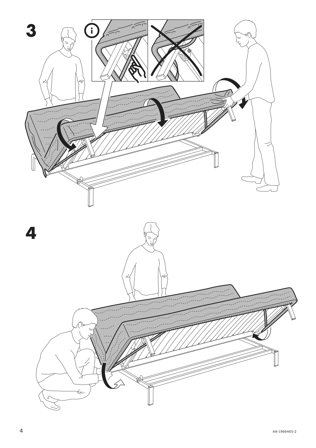 Assembly instructions for IKEA Nyhamn cover for sleeper sofa skiftebo yellow | Page 4 - IKEA NYHAMN cover for sleeper sofa 704.381.68