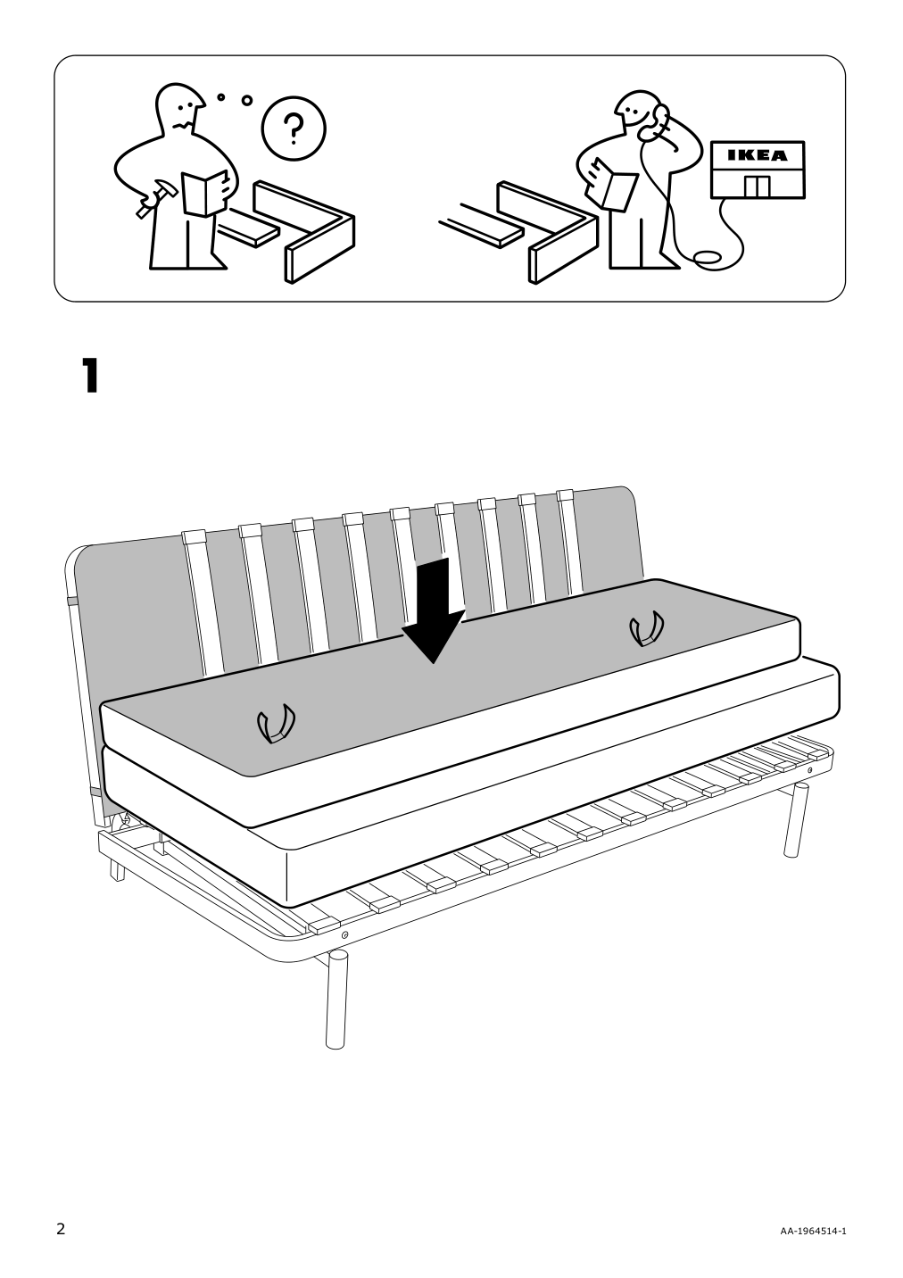 Assembly instructions for IKEA Nyhamn pocket spring mattress firm | Page 2 - IKEA NYHAMN sleeper sofa 795.169.82