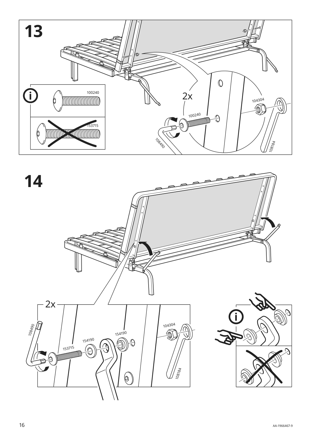 Assembly instructions for IKEA Nyhamn frame for sleeper sofa black | Page 16 - IKEA NYHAMN sleeper sofa 795.169.82