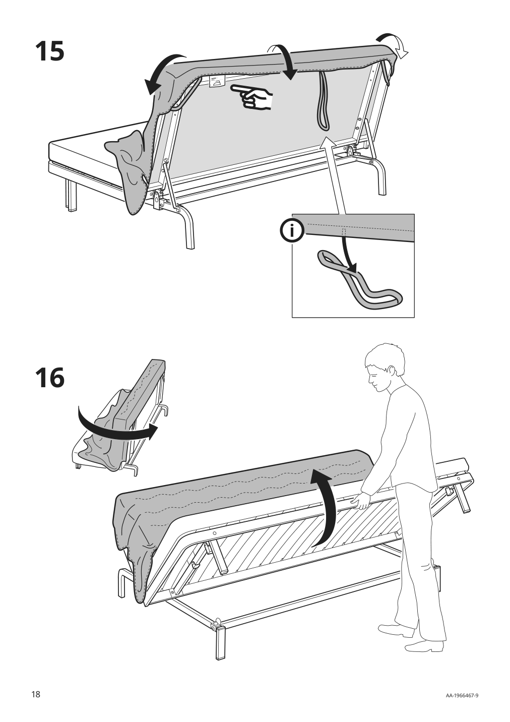 Assembly instructions for IKEA Nyhamn frame for sleeper sofa black | Page 18 - IKEA NYHAMN sleeper sofa 795.169.82