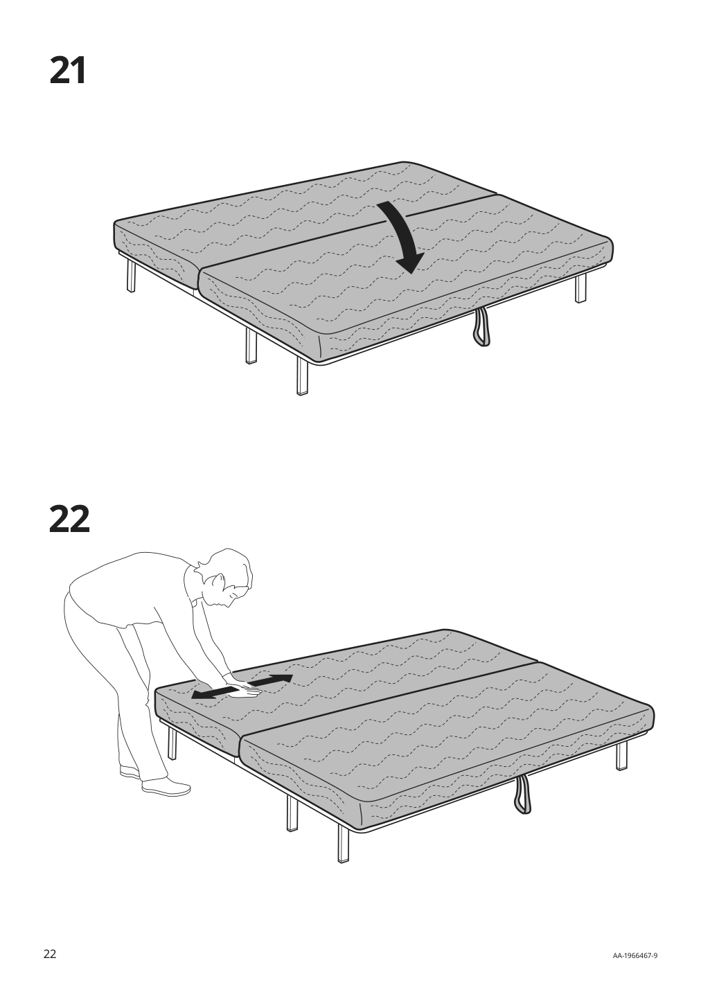 Assembly instructions for IKEA Nyhamn frame for sleeper sofa black | Page 22 - IKEA NYHAMN sleeper sofa 795.169.82