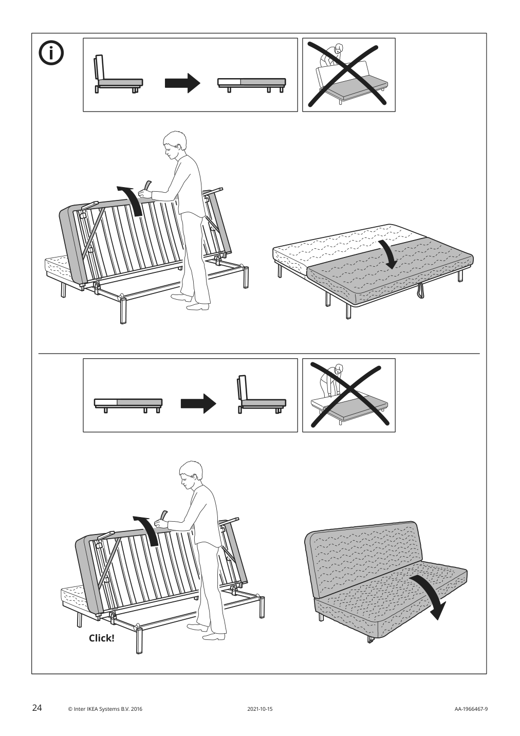 Assembly instructions for IKEA Nyhamn frame for sleeper sofa black | Page 24 - IKEA NYHAMN sleeper sofa 795.169.82