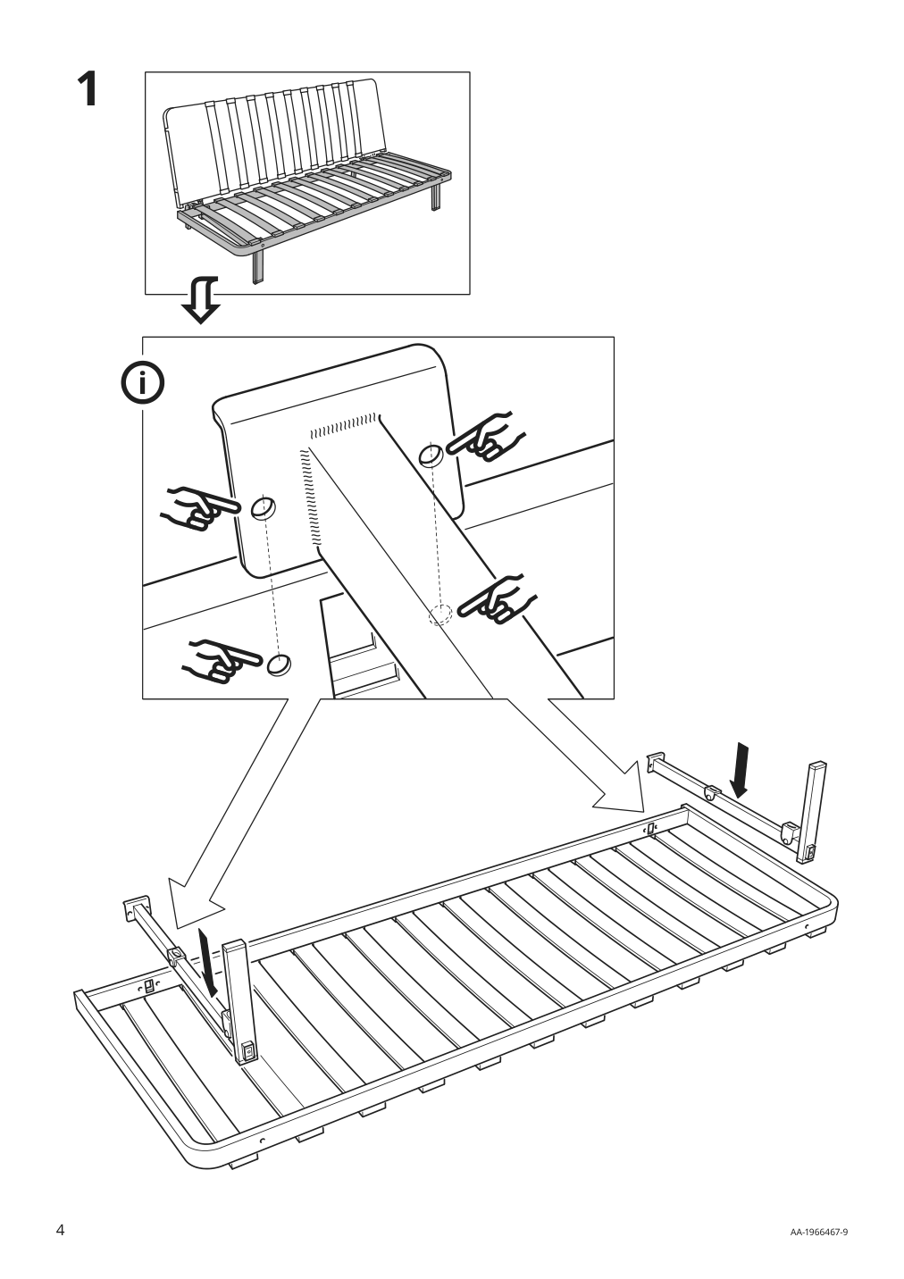 Assembly instructions for IKEA Nyhamn frame for sleeper sofa black | Page 4 - IKEA NYHAMN sleeper sofa 795.169.82