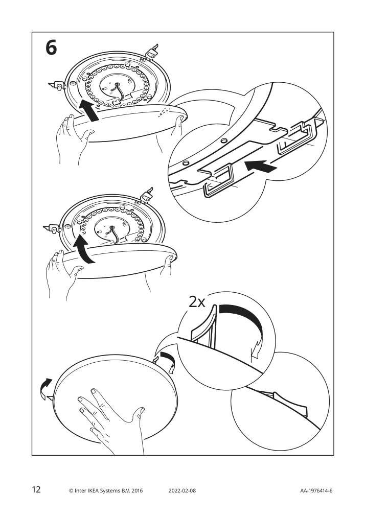 Assembly instructions for IKEA Nymane led ceiling lamp white | Page 12 - IKEA NYMÅNE LED ceiling lamp 603.362.74