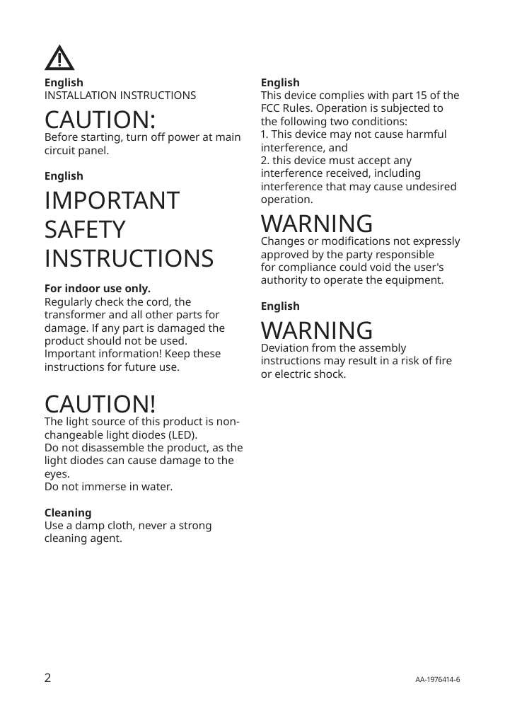 Assembly instructions for IKEA Nymane led ceiling lamp white | Page 2 - IKEA NYMÅNE LED ceiling lamp 603.362.74