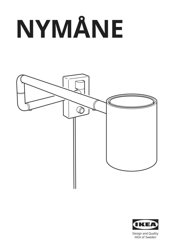 Assembly instructions for IKEA Nymane wall lamp with swing arm white | Page 1 - IKEA NYMÅNE wall lamp with swing arm 403.569.08