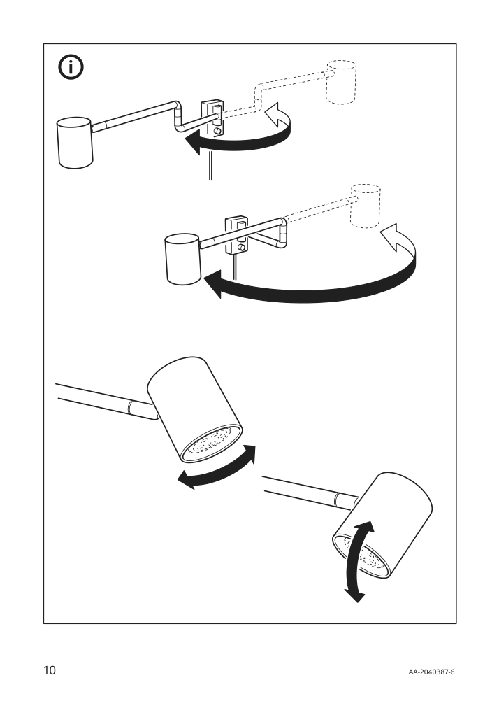 Assembly instructions for IKEA Nymane wall lamp with swing arm white | Page 10 - IKEA NYMÅNE wall lamp with swing arm 403.569.08