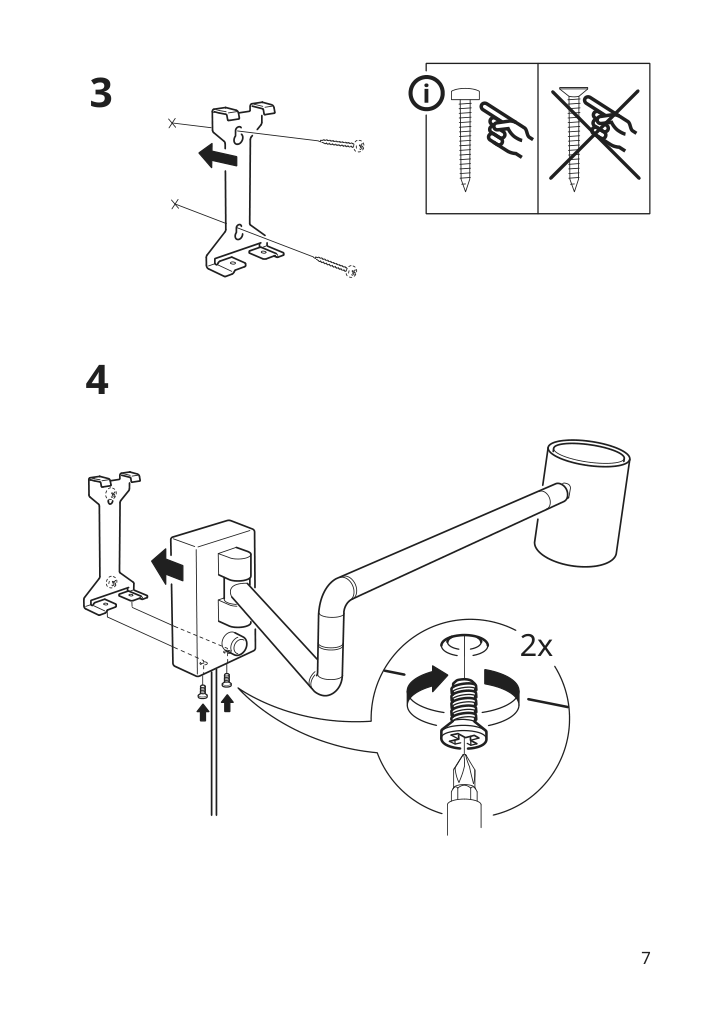 Assembly instructions for IKEA Nymane wall lamp with swing arm white | Page 7 - IKEA NYMÅNE wall lamp with swing arm 403.569.08