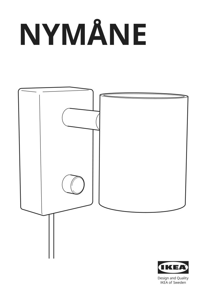 Assembly instructions for IKEA Nymane wall reading lamp white | Page 1 - IKEA NYMÅNE wall/reading lamp 203.569.09