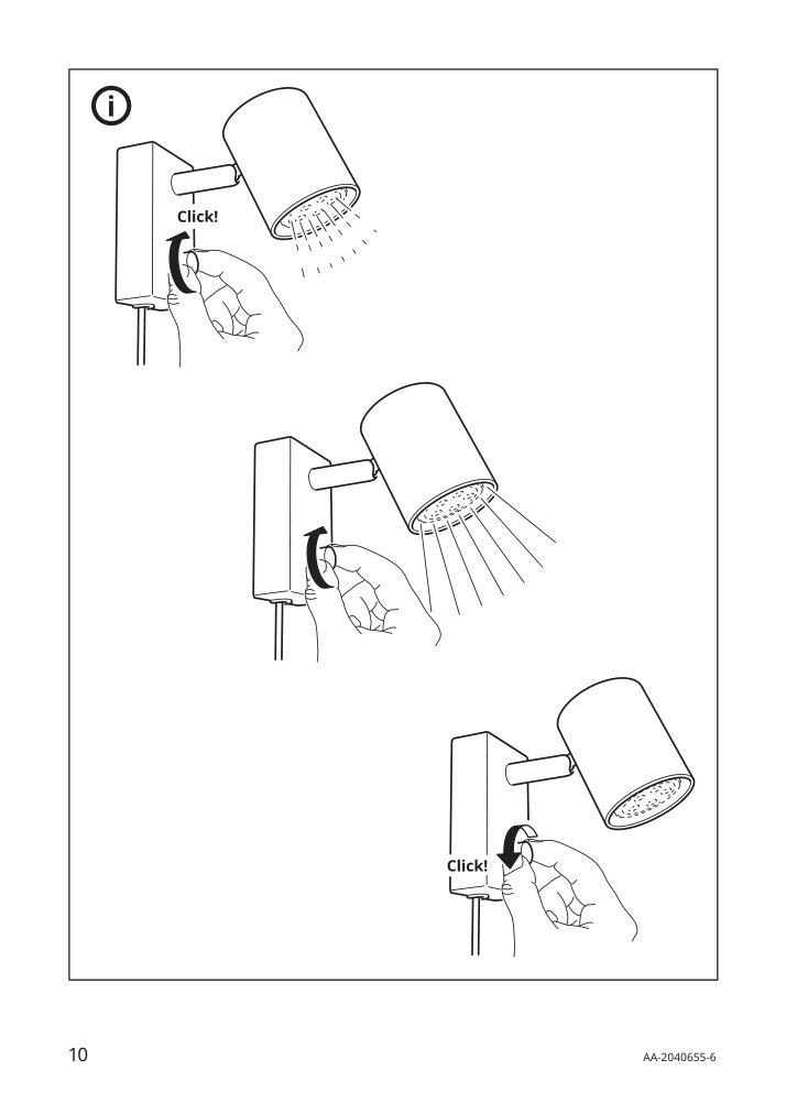 Assembly instructions for IKEA Nymane wall reading lamp white | Page 10 - IKEA NYMÅNE wall/reading lamp 203.569.09