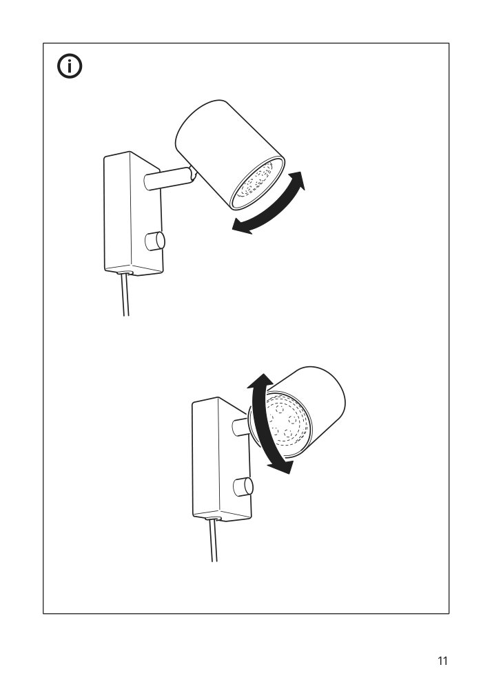 Assembly instructions for IKEA Nymane wall reading lamp white | Page 11 - IKEA NYMÅNE wall/reading lamp 203.569.09