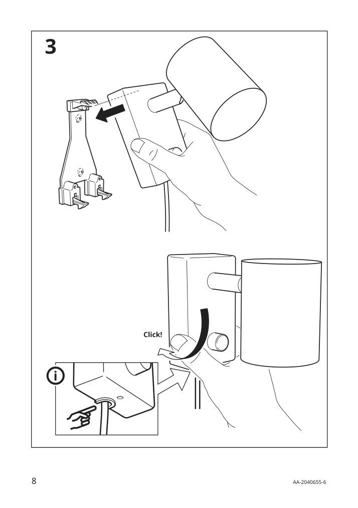 Assembly instructions for IKEA Nymane wall reading lamp white | Page 8 - IKEA NYMÅNE wall/reading lamp 203.569.09