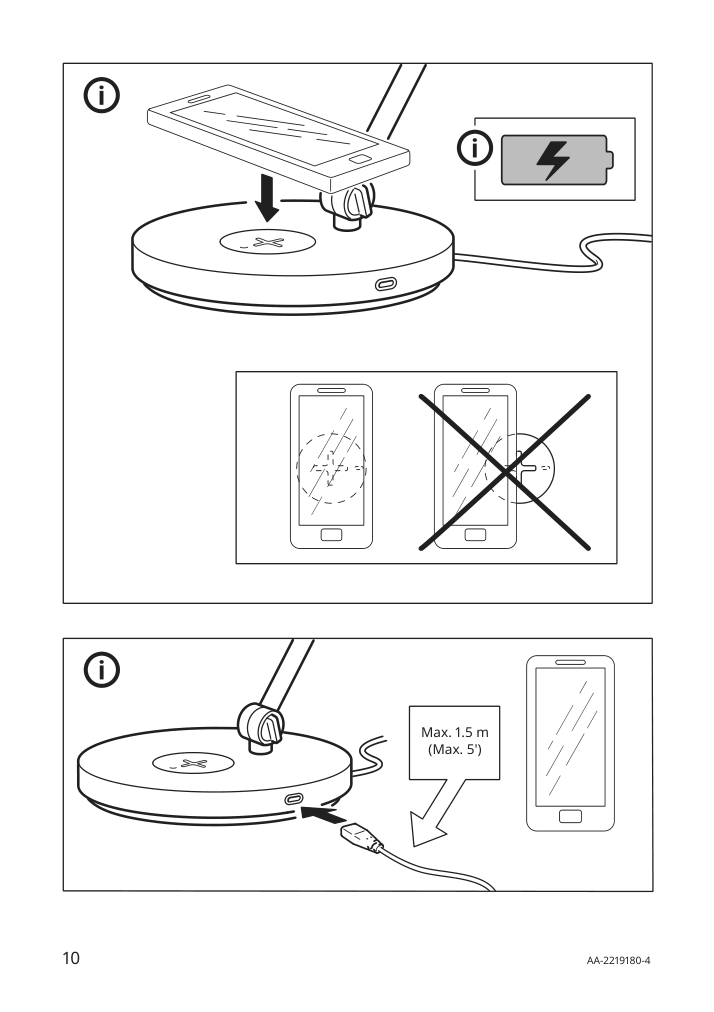Assembly instructions for IKEA Nymane work lamp with wireless charging white | Page 10 - IKEA NYMÅNE work lamp with wireless charging 104.486.03