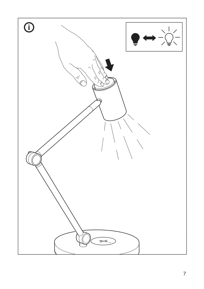 Assembly instructions for IKEA Nymane work lamp with wireless charging white | Page 7 - IKEA NYMÅNE work lamp with wireless charging 104.486.03