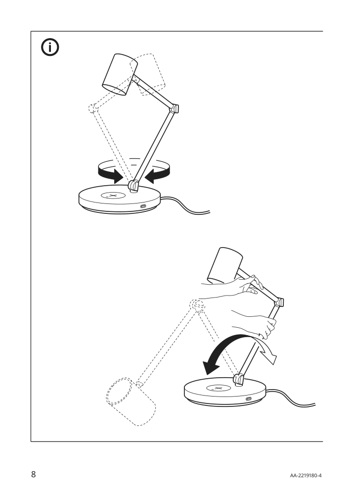 Assembly instructions for IKEA Nymane work lamp with wireless charging white | Page 8 - IKEA NYMÅNE work lamp with wireless charging 104.486.03