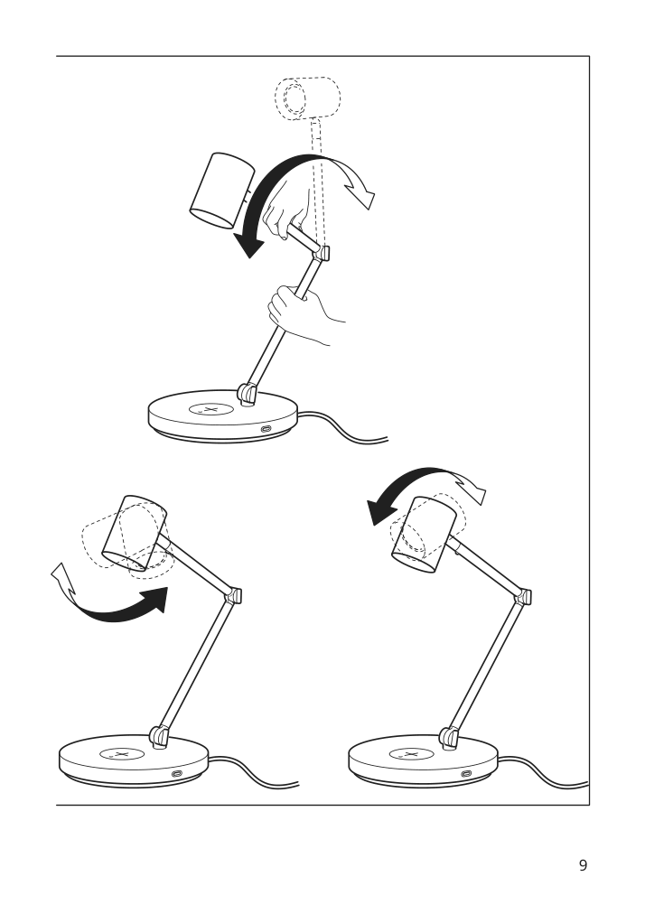 Assembly instructions for IKEA Nymane work lamp with wireless charging white | Page 9 - IKEA NYMÅNE work lamp with wireless charging 104.486.03