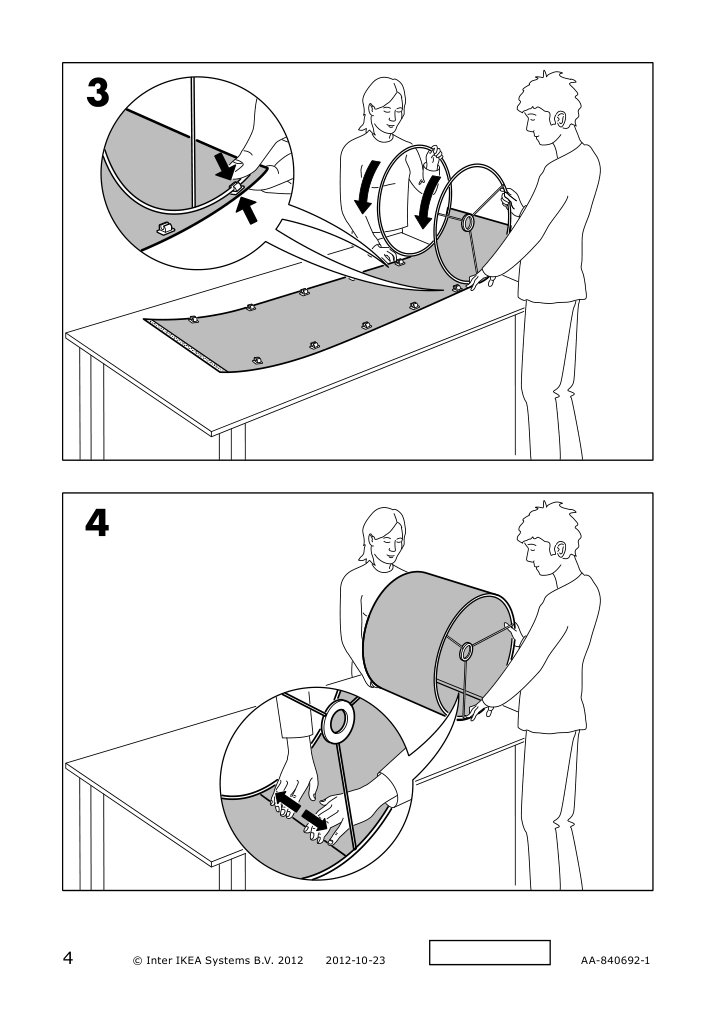 Assembly instructions for IKEA Nymoe lamp shade black brass color | Page 4 - IKEA NYMÖ lamp shade 303.408.28