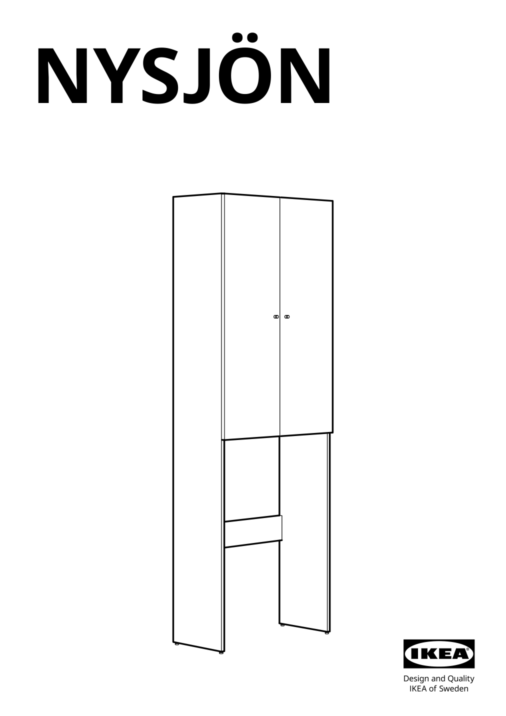 Assembly instructions for IKEA Nysjoen cabinet for washing machine white | Page 1 - IKEA NYSJÖN storage combination for laundry 094.159.53