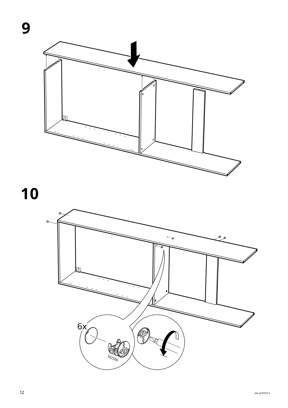 Assembly instructions for IKEA Nysjoen cabinet for washing machine white | Page 12 - IKEA NYSJÖN storage combination for laundry 094.159.53