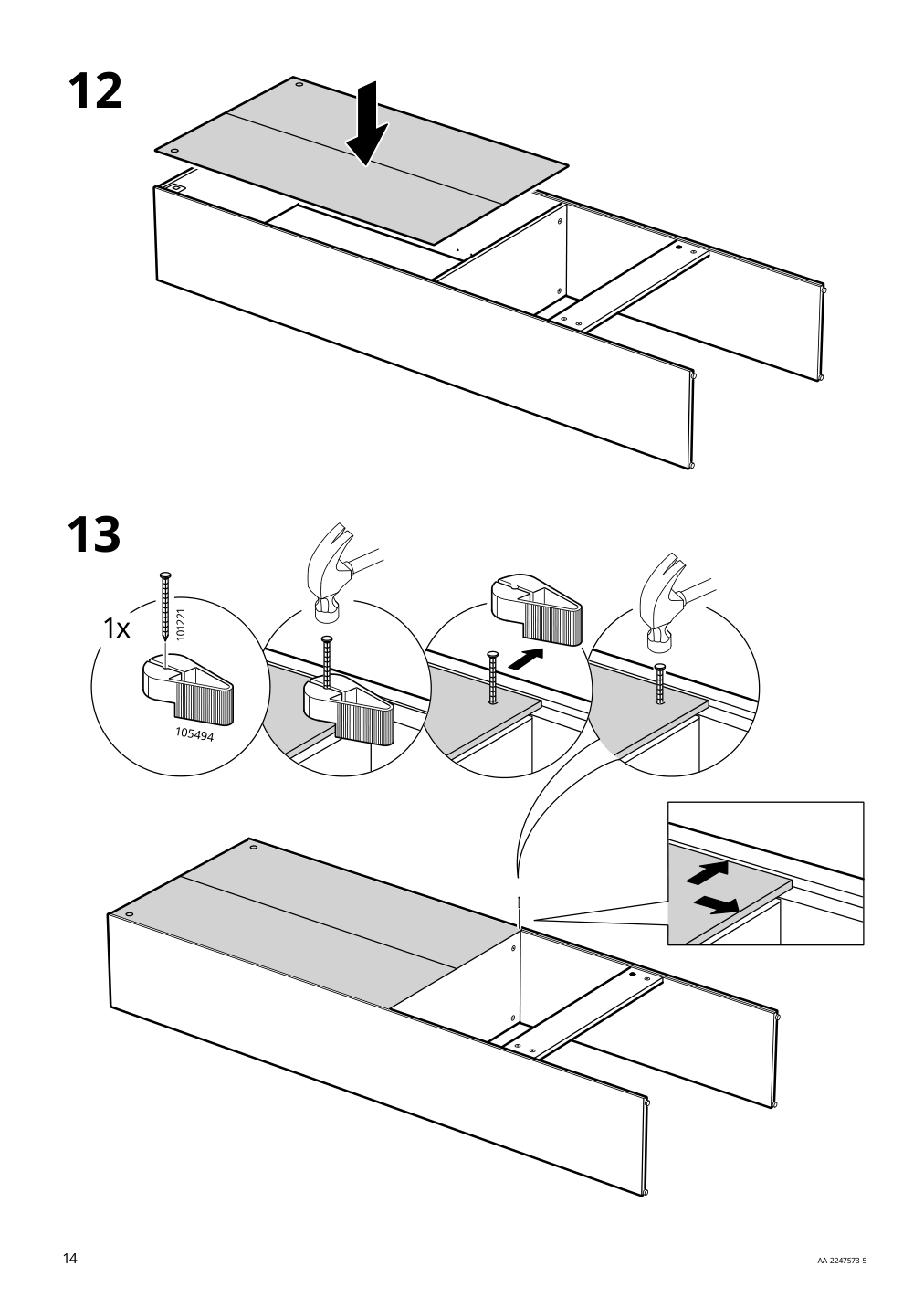 Assembly instructions for IKEA Nysjoen cabinet for washing machine white | Page 14 - IKEA NYSJÖN storage combination for laundry 094.159.53