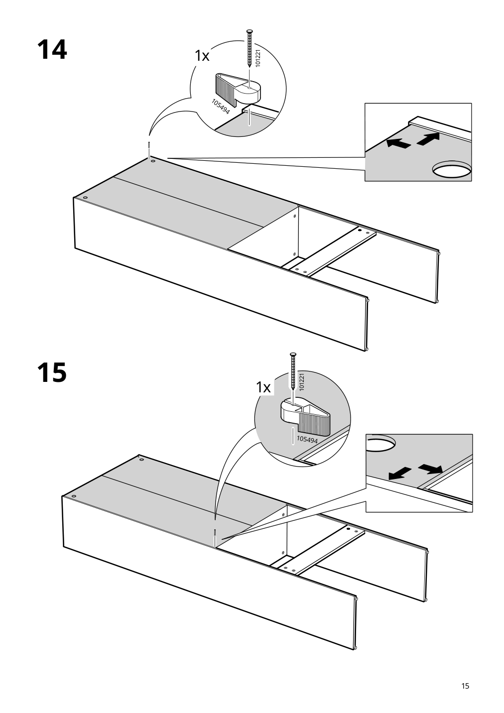 Assembly instructions for IKEA Nysjoen cabinet for washing machine white | Page 15 - IKEA NYSJÖN storage combination for laundry 094.159.53