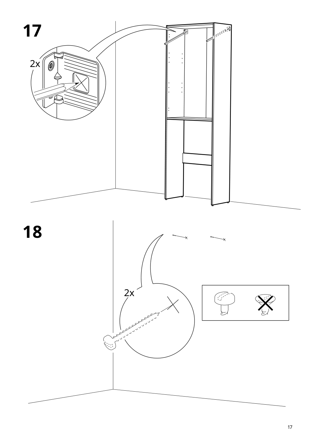 Assembly instructions for IKEA Nysjoen cabinet for washing machine white | Page 17 - IKEA NYSJÖN storage combination for laundry 094.159.53