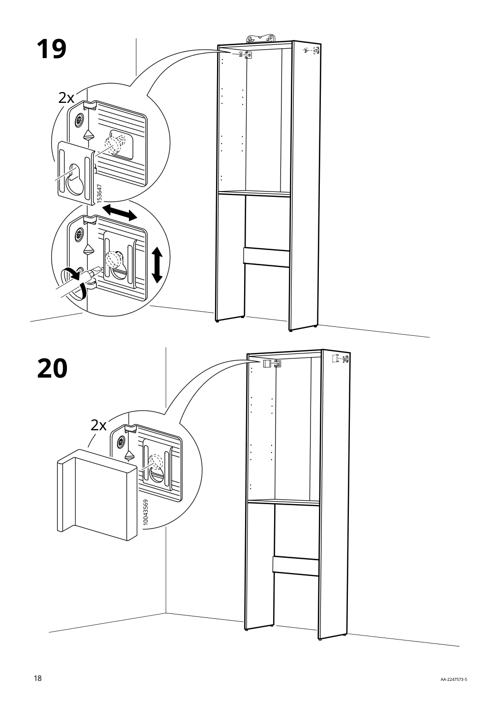 Assembly instructions for IKEA Nysjoen cabinet for washing machine white | Page 18 - IKEA NYSJÖN storage combination for laundry 094.159.53