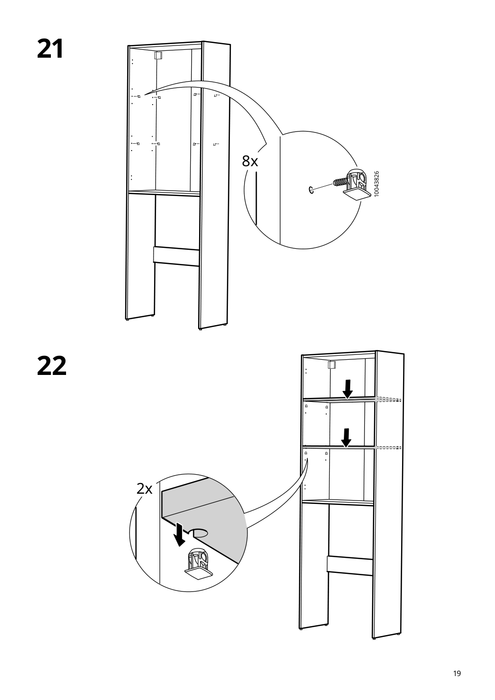 Assembly instructions for IKEA Nysjoen cabinet for washing machine white | Page 19 - IKEA NYSJÖN storage combination for laundry 094.159.53