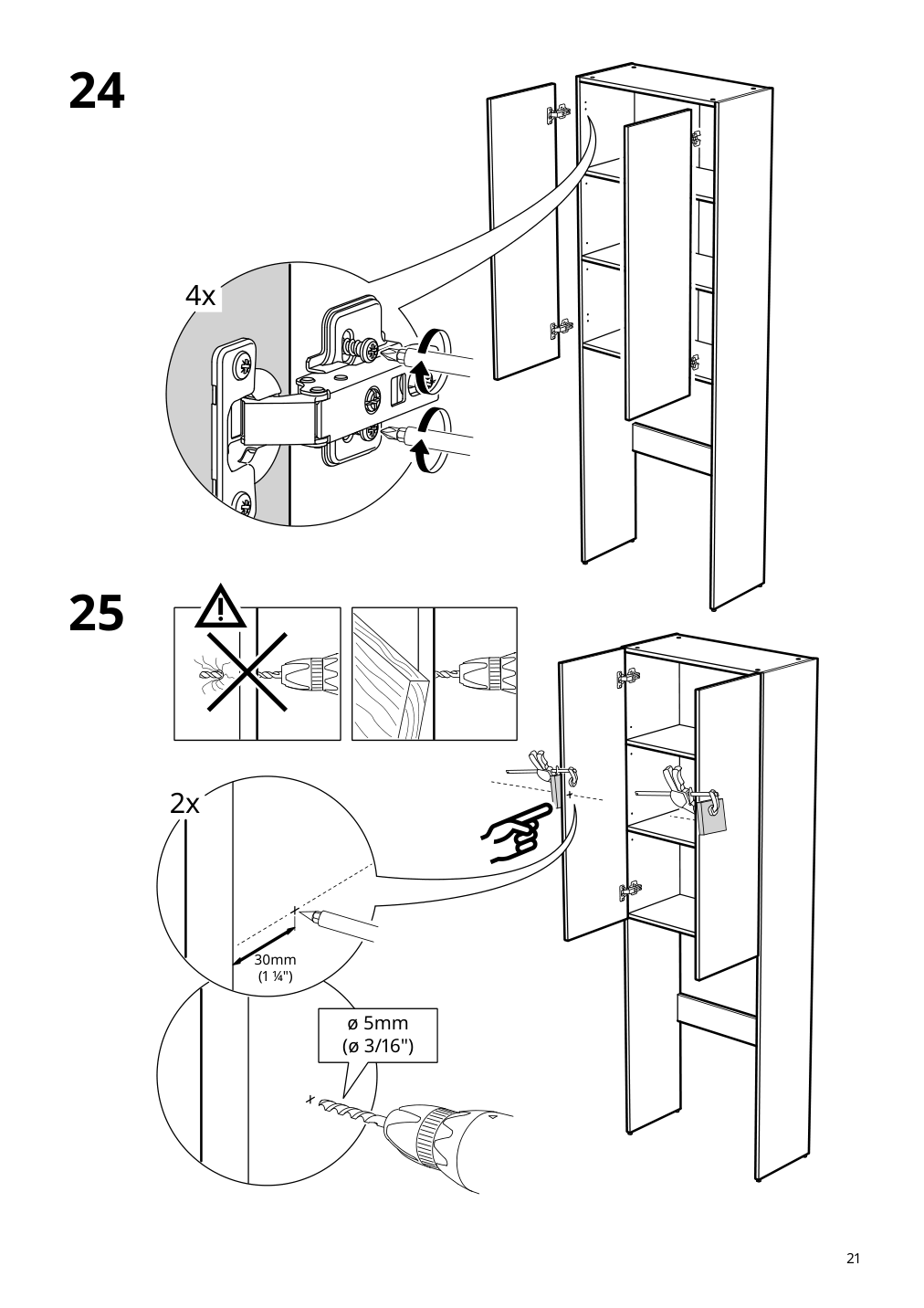 Assembly instructions for IKEA Nysjoen cabinet for washing machine white | Page 21 - IKEA NYSJÖN storage combination for laundry 094.159.53