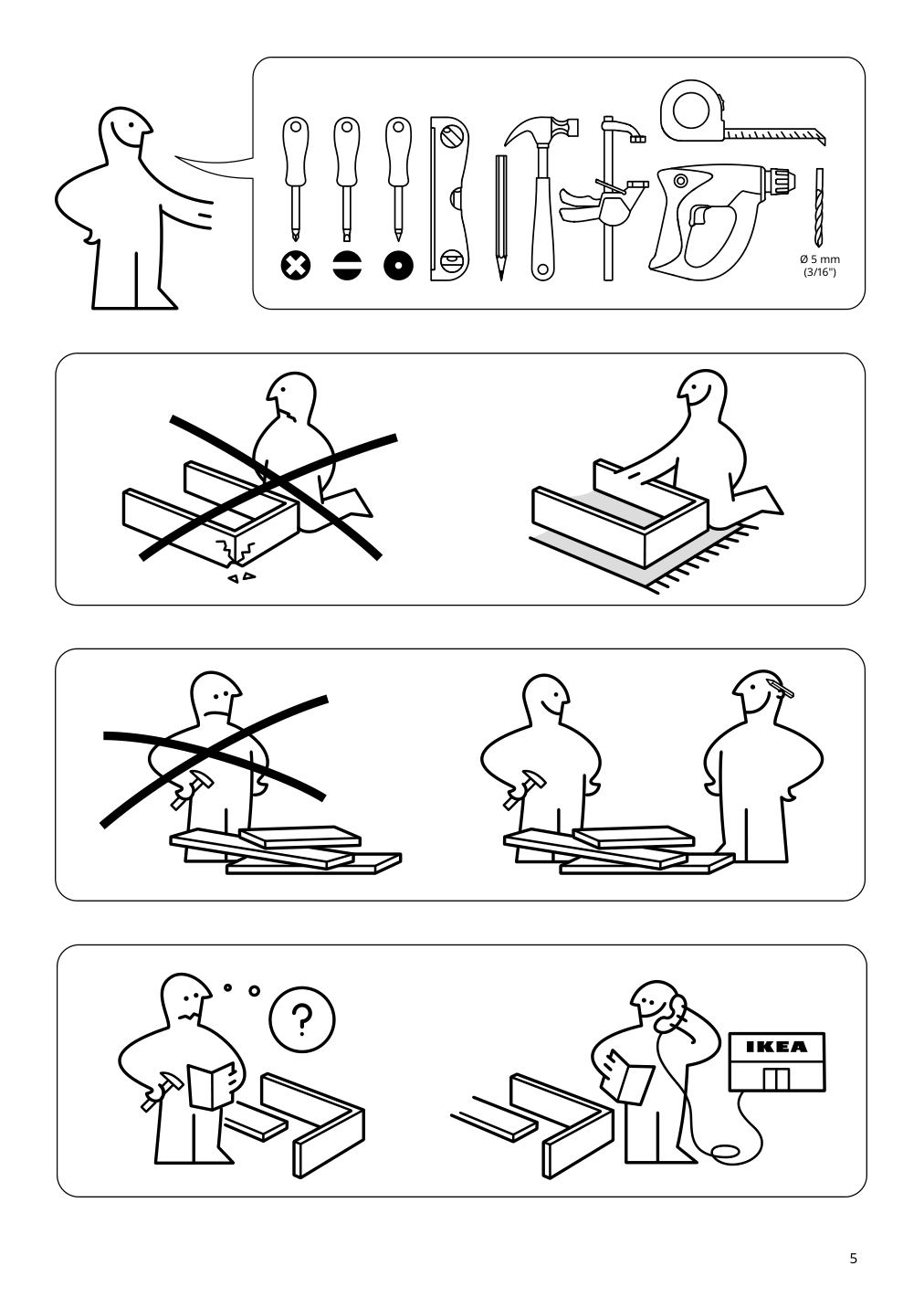Assembly instructions for IKEA Nysjoen cabinet for washing machine white | Page 5 - IKEA NYSJÖN storage combination for laundry 094.159.53