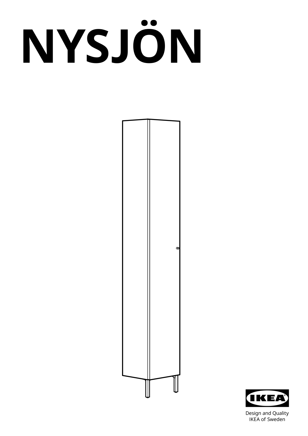 Assembly instructions for IKEA Nysjoen high cabinet white | Page 1 - IKEA NYSJÖN / BJÖRKÅN bathroom furniture, set of 6 494.159.13