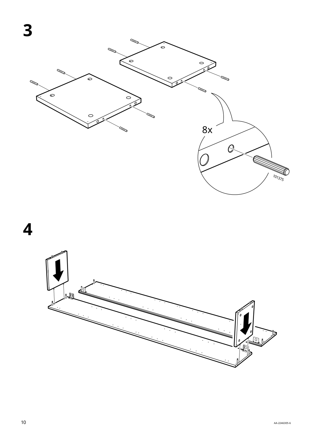 Assembly instructions for IKEA Nysjoen high cabinet white | Page 10 - IKEA NYSJÖN / BJÖRKÅN bathroom furniture, set of 6 394.158.95