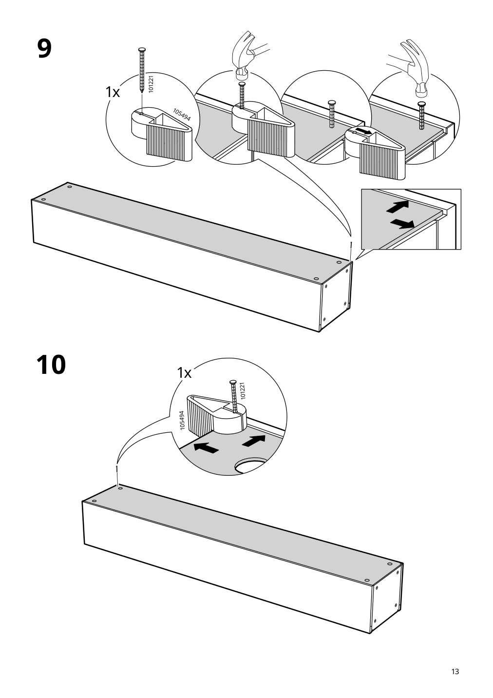 Assembly instructions for IKEA Nysjoen high cabinet white | Page 13 - IKEA NYSJÖN / BJÖRKÅN bathroom furniture, set of 6 494.159.13