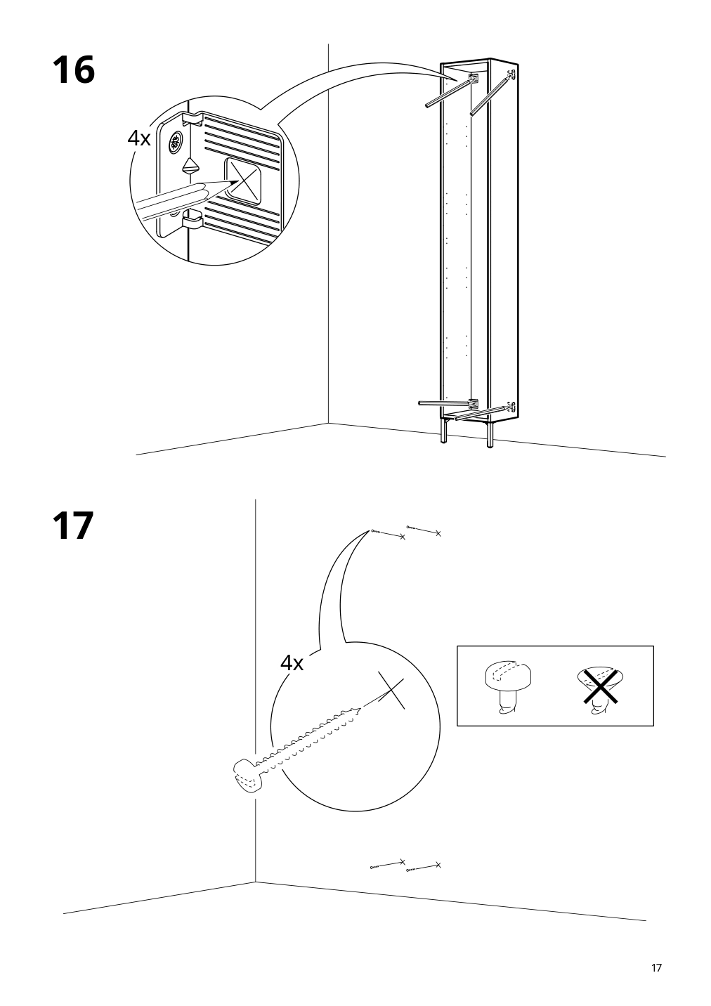 Assembly instructions for IKEA Nysjoen high cabinet white | Page 17 - IKEA NYSJÖN / BJÖRKÅN bathroom furniture, set of 6 494.159.13