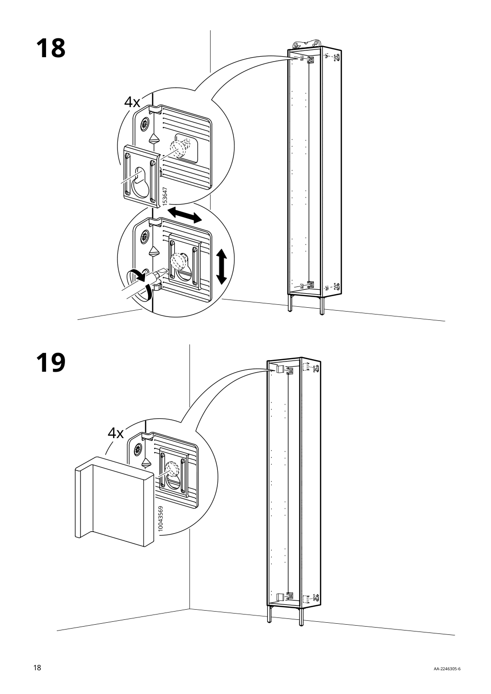 Assembly instructions for IKEA Nysjoen high cabinet white | Page 18 - IKEA NYSJÖN / BJÖRKÅN bathroom furniture, set of 6 494.159.13