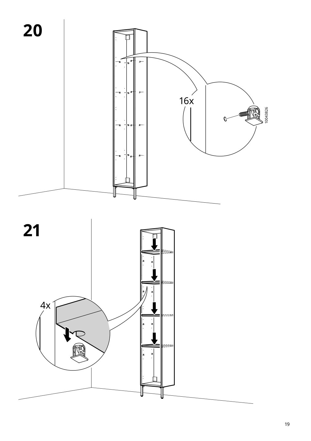 Assembly instructions for IKEA Nysjoen high cabinet white | Page 19 - IKEA NYSJÖN / BJÖRKÅN bathroom furniture, set of 6 394.158.95