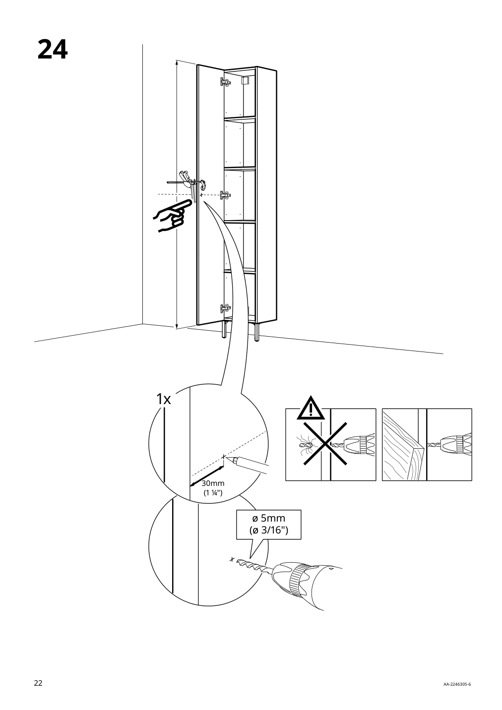 Assembly instructions for IKEA Nysjoen high cabinet white | Page 22 - IKEA NYSJÖN / BJÖRKÅN bathroom furniture, set of 6 494.159.13