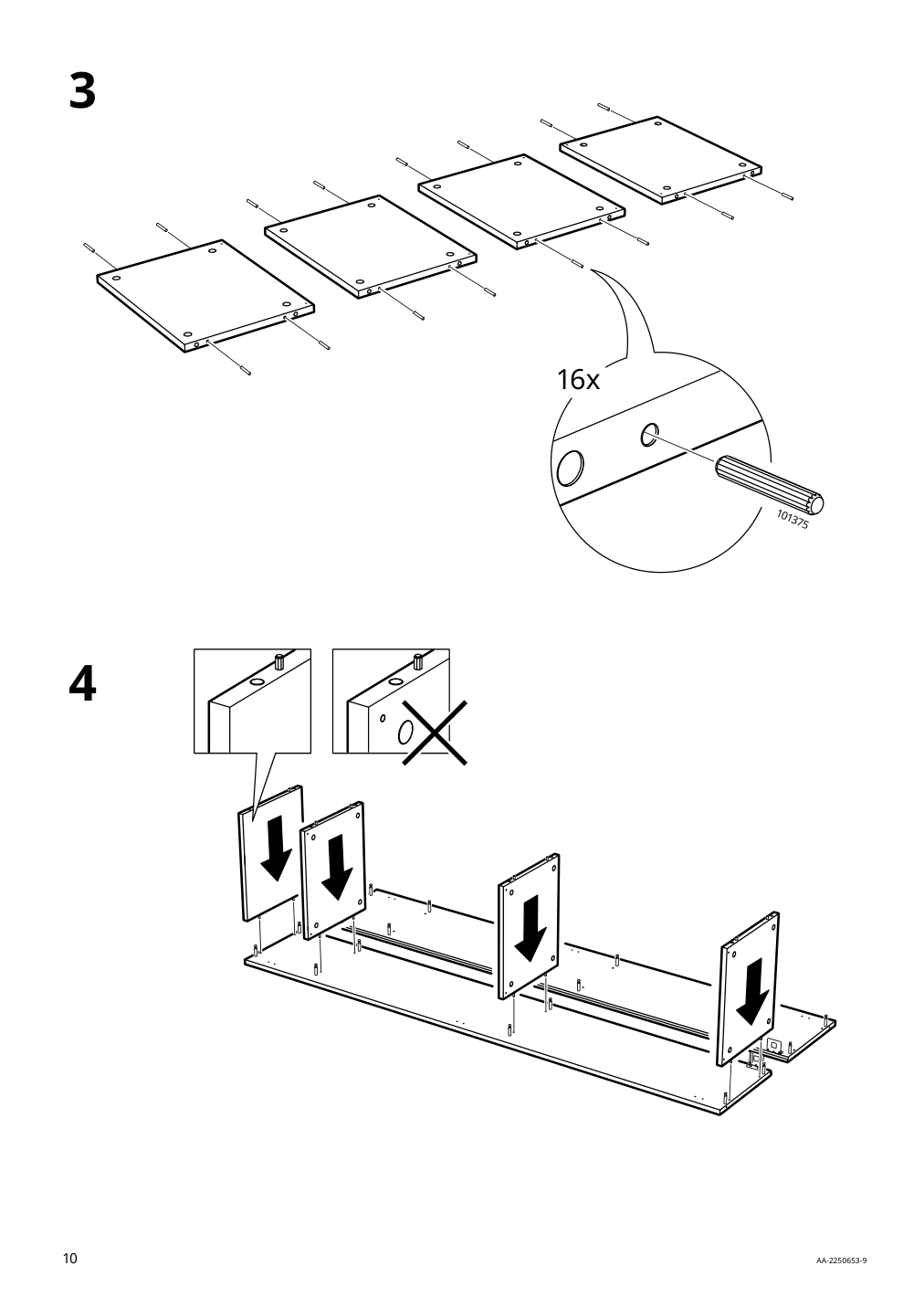 Assembly instructions for IKEA Nysjoen laundry cabinet white | Page 10 - IKEA NYSJÖN storage combination for laundry 094.159.53