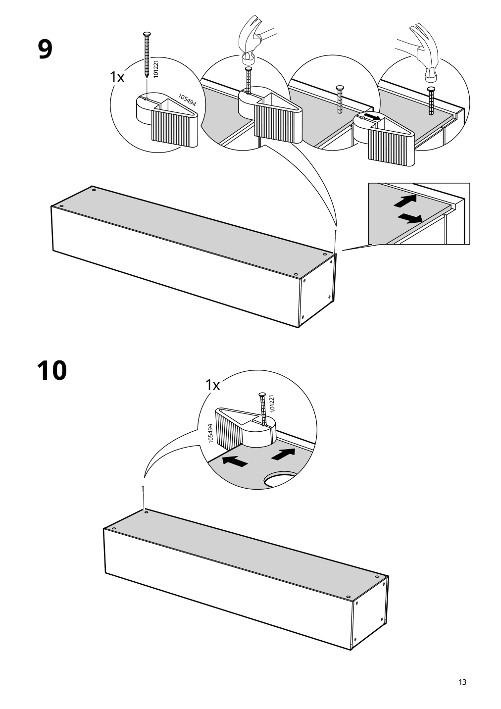 Assembly instructions for IKEA Nysjoen laundry cabinet white | Page 13 - IKEA NYSJÖN storage combination for laundry 094.159.53